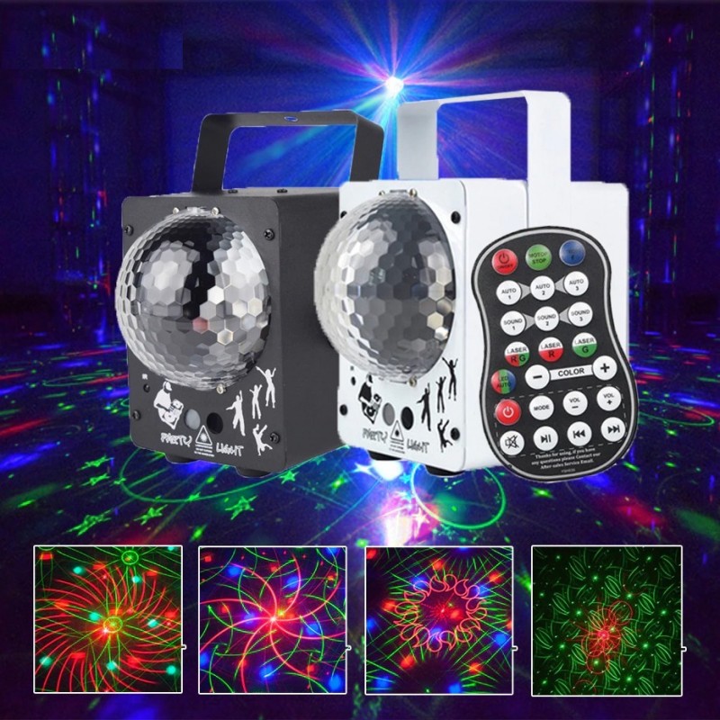 Tragbare Discokugel - Bühnenlicht - Laserprojektor - RGB - LED - mit 60 Mustern