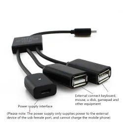 4 in 1 - Micro 2.0 USB-Ladekabel - Host - Hub - OTG - 4-Port-Splitter