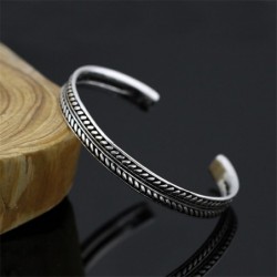 Stainless steel bracelet - with leaf pattern - open design - unisexBracelets