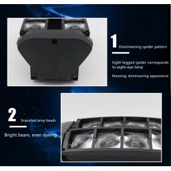 Spider Beam Bühnenlicht - tragbar - Moving Head - LED - RGBW - 8x 10W