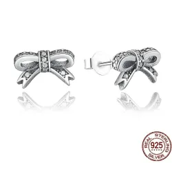 Kristall Bowknot Ohrringe - 925er Sterlingsilber