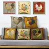 Cushion cover - rooster / chicken vintage design - 45 * 45cmCushion covers