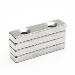 N35 - Neodym-Magnet - Block - mit doppelten 5mm Löchern - 40 * 10 * 5mm - 3 Stück