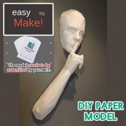 The Silent Person - 3D paper model - craft - DIYConstruction