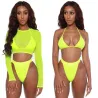 Sexy Bikini Set - Langarmshirt - High / Low Waist - 3 Stück