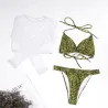 Sexy Bikini Set - Langarmshirt - High / Low Waist - 3 Stück