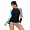 Two piece swimsuit - with front zipper - long sleeve - surfing / water sports