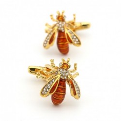 Golden wasps - crystal cufflinks