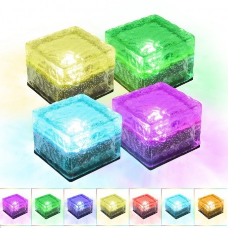 Solarleuchte für Garten / Einfahrt - Ziegel / Glasstein - LED