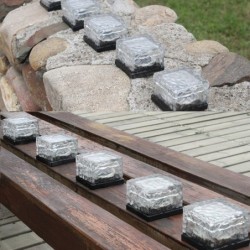 Solarleuchte für Garten / Einfahrt - Ziegel / Glasstein - LED