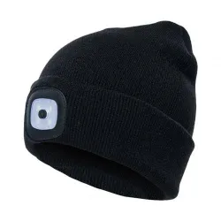 Warme Strickmütze - mit LED-Licht - unisex