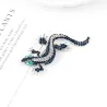 Navy crystal lizard - broochBrooches