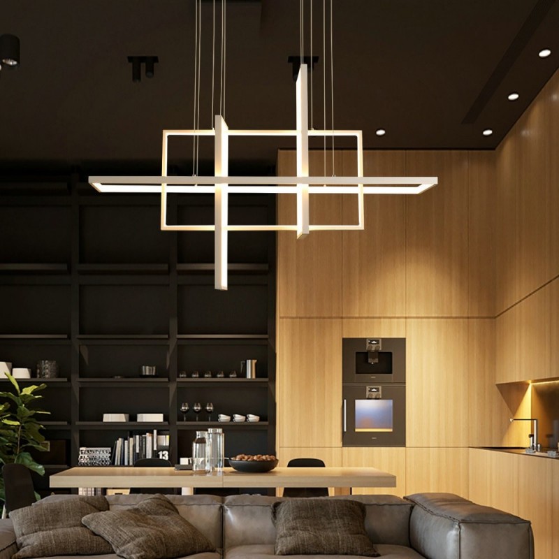 Luxurious chandelier - ceiling light - LED - minimalist rectangle design - 2 / 3 / 4 headsCeiling lights