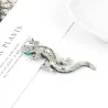 Navy crystal lizard - broochBrooches