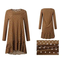 Autumn polka dot dress - with long sleevesDresses