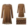 Herbstkleid mit Tupfen - mit langen Ärmeln