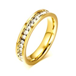 Luxuriöser Ring mit Zirkonia - Edelstahl - 4mm