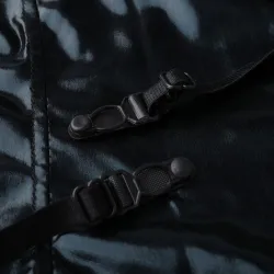 Sexy leather bodysuit - with zipper - set with garter and thongLingerie