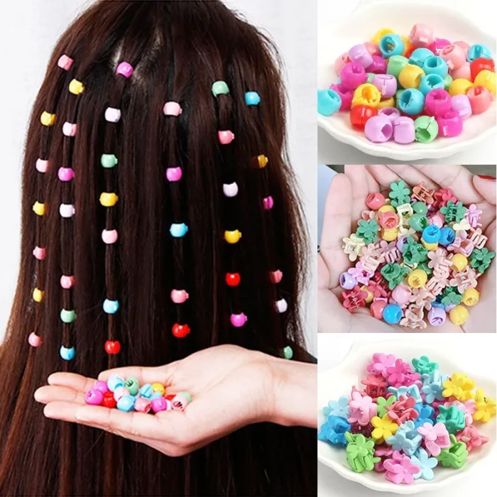 Mini hair clips - flowers / beads shapedHair clips
