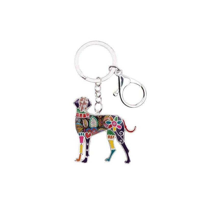 Great dane - enamel dog - metal keychainKeyrings