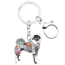 Shiba inu - enamel dog - metal keychainKeyrings