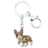 Enamel french bulldog - metal keychainKeyrings