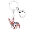 Enamel french bulldog - metal keychainKeyrings