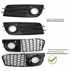 Grille intake cover - with fog light hole - honeycomb mesh - for Audi A4 B8 RS4Grilles
