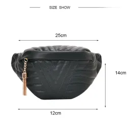 Fashionable small leather bag - with adjustable strap - waist / shoulderBags