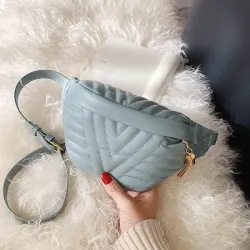 Fashionable small leather bag - with adjustable strap - waist / shoulderBags