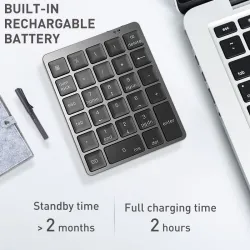 Tragbare numerische Tastatur - Bluetooth - mit USB-HUB-Splitter