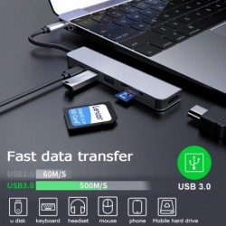 USB HUB-C HUB Adapter - 6 in 1 USB-C auf USB 3.0 HDMI - Splitter