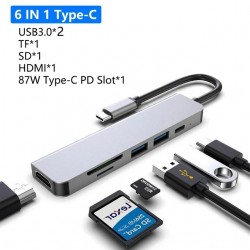USB HUB-C HUB Adapter - 6 in 1 USB-C auf USB 3.0 HDMI - Splitter