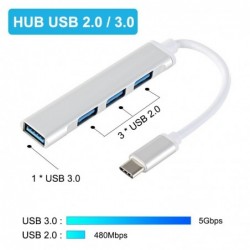 USB-C - HUB 3.0 3.1 Type-C - 4 port multi splitter - adapter OTGSplitters