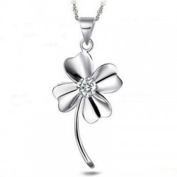 Pendant with crystal four-leaf clover - with necklaceNecklaces