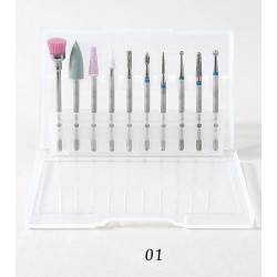 Ceramic rotary drill bits - cone tips - for electric manicure / pedicure machine - 10 piecesNail drills