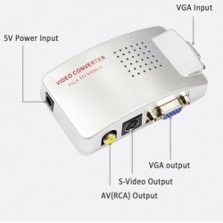 PC-Signalwandlerbox - Adapter - VGA auf TV AV RCA - NTSC PAL