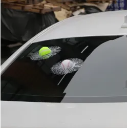 Tennis ball - cracked window - car stickerStickers
