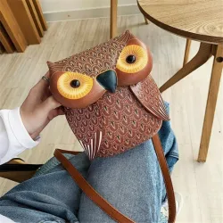 Owl shaped small leather bag - crossbody / shoulderBags
