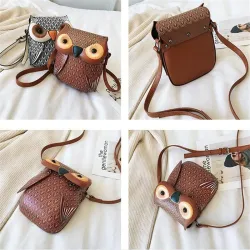 Owl shaped small leather bag - crossbody / shoulderBags