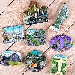 Tourist resin fridge magnets - USA / Brazil / Canada / Peru / MexicoFridge magnets