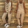 Vintage Leinen Jumpsuit - Schnürriemen - locker - weites Bein