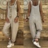 Vintage Leinen Jumpsuit - Schnürriemen - locker - weites Bein