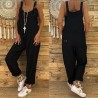 Vintage Leinen Jumpsuit - Schnürriemen - locker - weites Bein