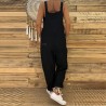 Vintage Leinen Jumpsuit - Schnürriemen - locker - weites Bein