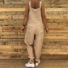 Vintage Leinen Jumpsuit - Schnürriemen - locker - weites Bein