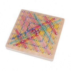 Kreative Grafiken - Gummibänder / Nägel - Puzzlebrett aus Holz - Lernspielzeug