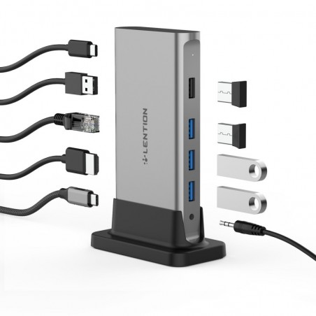 11 in 1 - USB C HUB Typ-C auf Multi HDMI RJ45 VGA - USB 3.0 / 2.0 - Adapter - Dockingstation