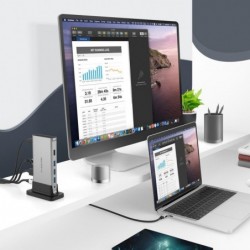11 in 1 - USB C HUB Typ-C auf Multi HDMI RJ45 VGA - USB 3.0 / 2.0 - Adapter - Dockingstation