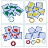 Kreative Grafiken - Gummibänder / Nägel - Puzzlebrett aus Holz - Lernspielzeug